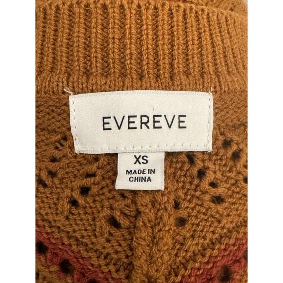 EVEREVE Sawyer Sweater Women's XS Brown Chevron Stripe EUC - Picture 2 of 10
